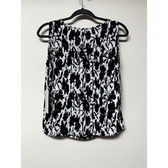 NWT JOIE Black/White Floral Accordion Pleat Set, Top/Pull-On Pants, Sz S - Picture 6 of 11
